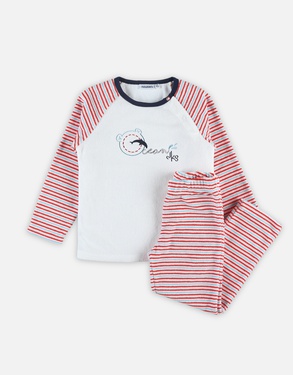 White terry 2-piece pajamas