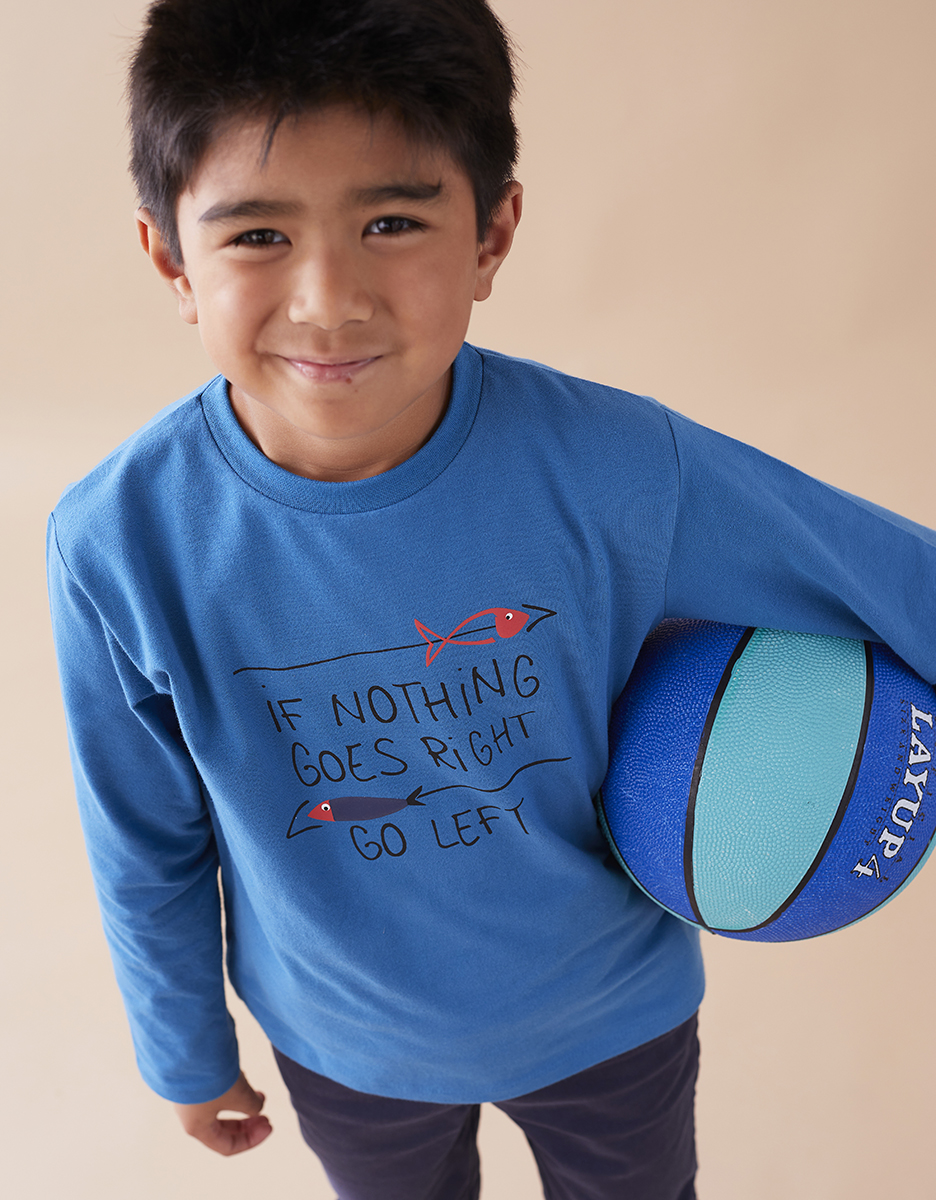 BIO katoenen t-shirt, koningsblauw
