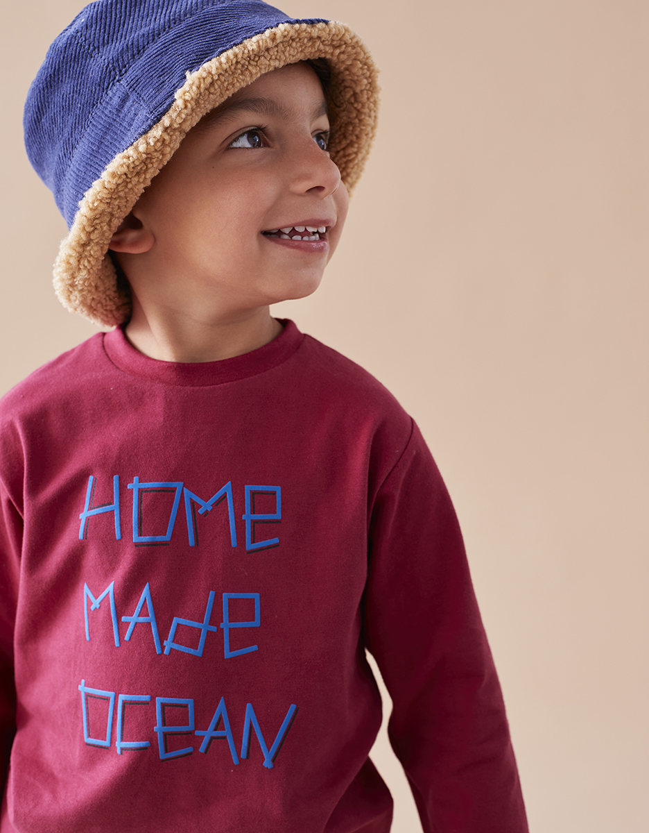 BIO katoenen t-shirt, bordeaux