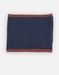 Tricoloudoux tubesjaal, caramel/donkerblauw