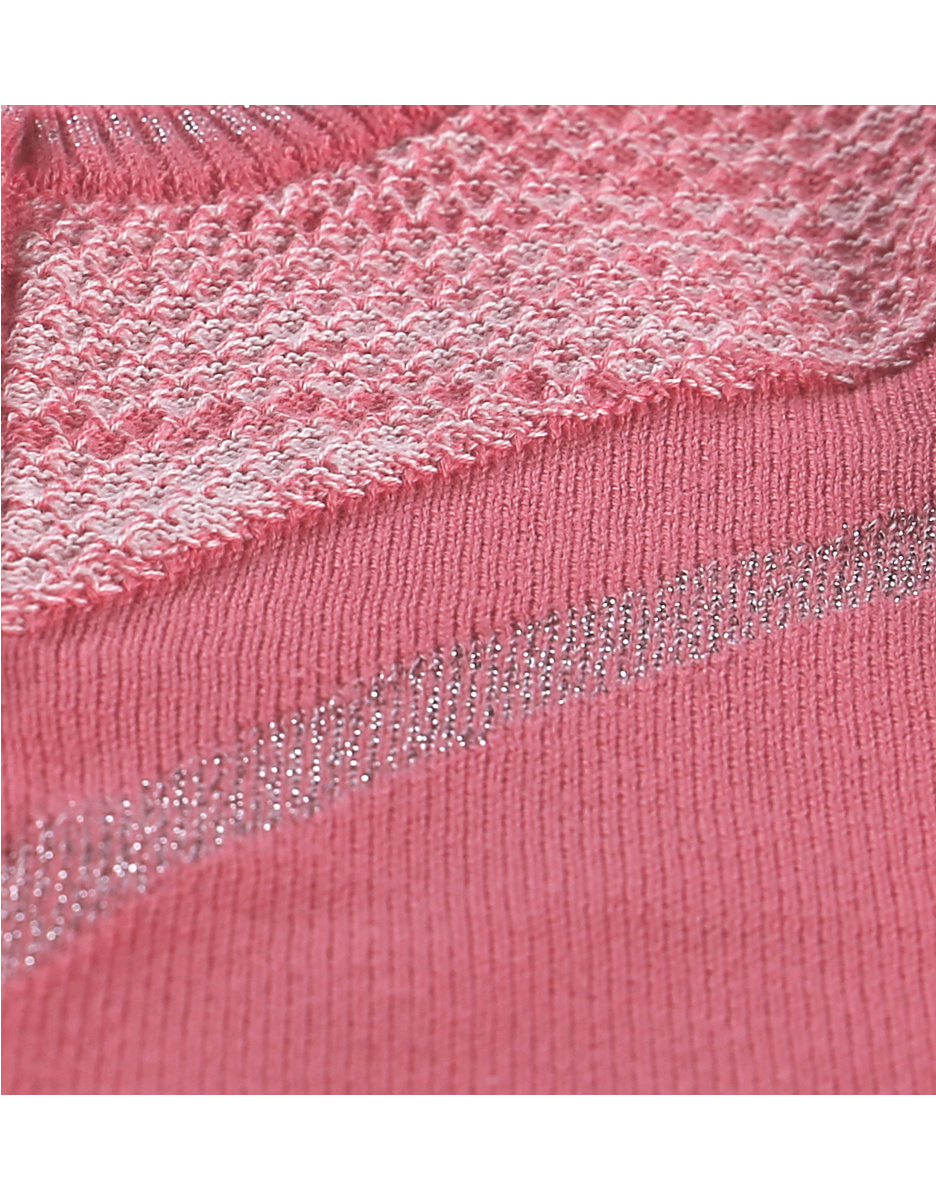 Roze vestje uit tricot met lurex