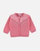 Roze vestje uit tricot met lurex