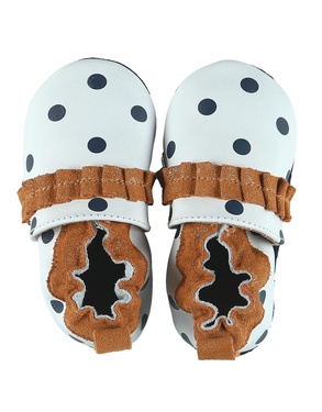 Slippers Dots Leather White
