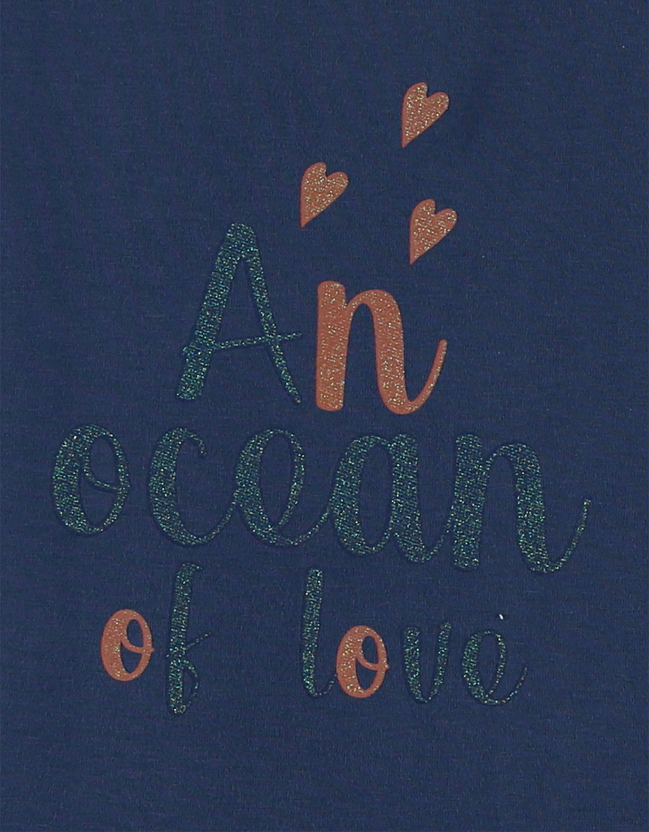 Lot de 2 t-shirts en coton, écru et bleu marine