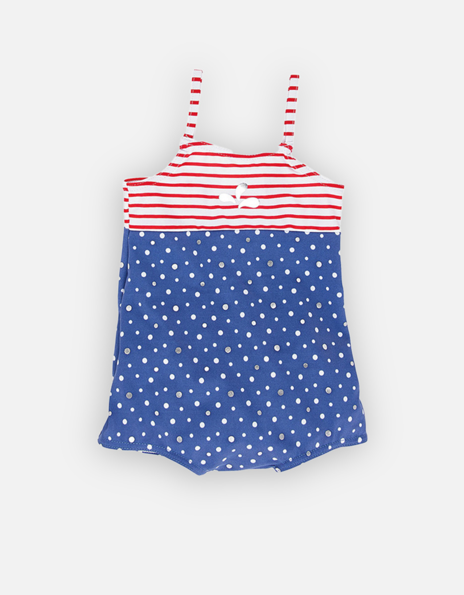 Cape Cod Double Protection Polka Dot And Striped Swimsuit