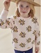 French terry sweater met bloemetjes, lichtroos