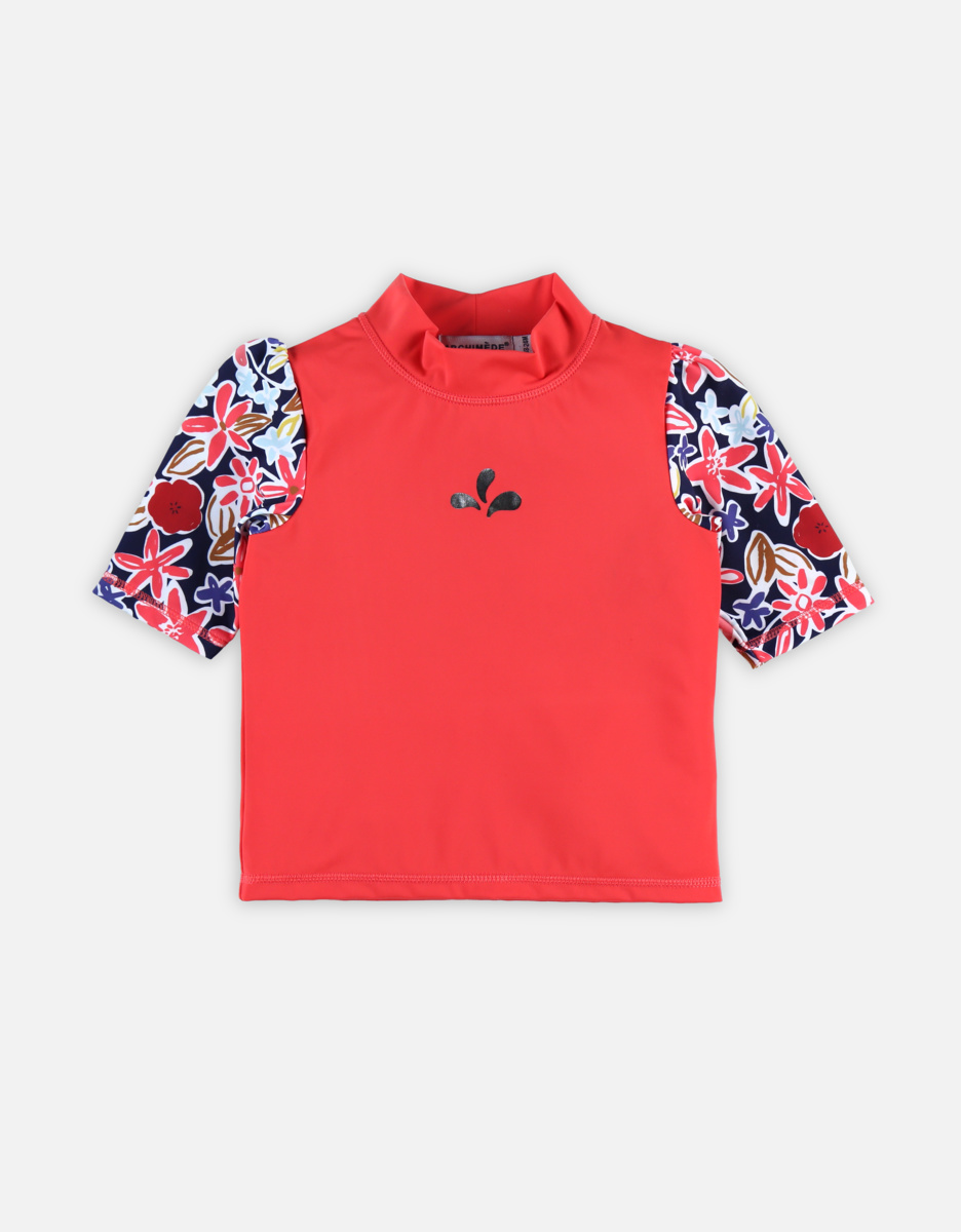 Anti-UV pink top with flowers
