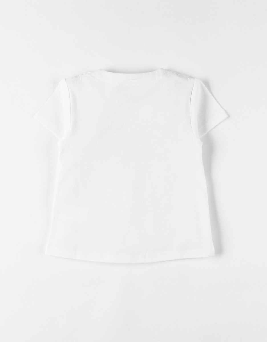 Short-sleeved t-shirt with flower, off-white