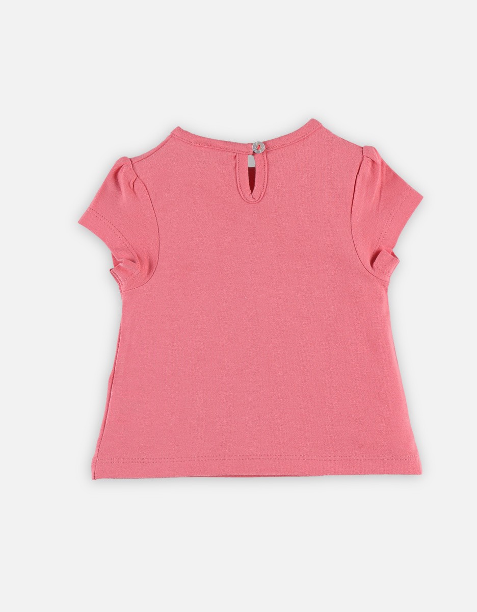 T-shirt manches courtes rose girafe