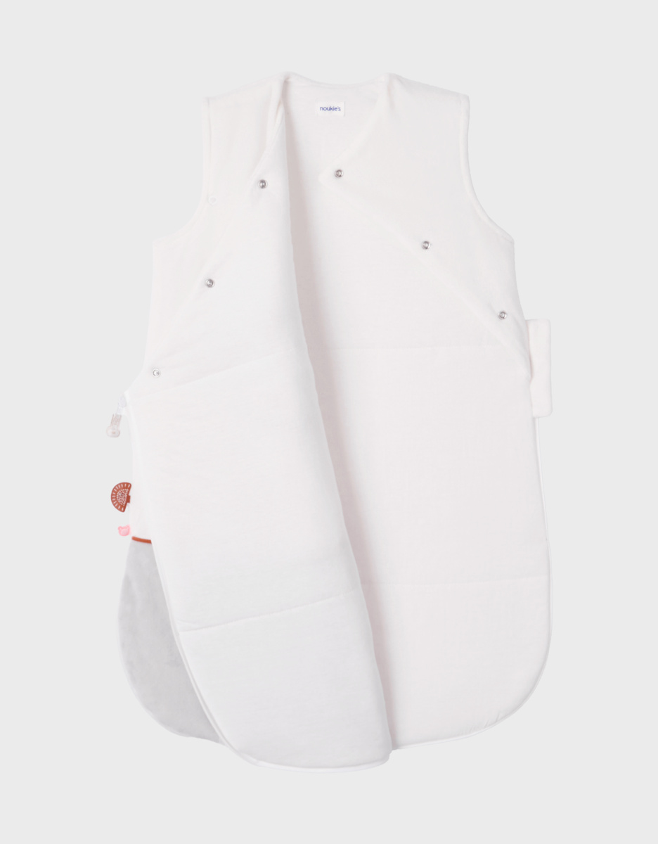 Gigoteuse 50 cm Babou en Veloudoux, écru/gris clair