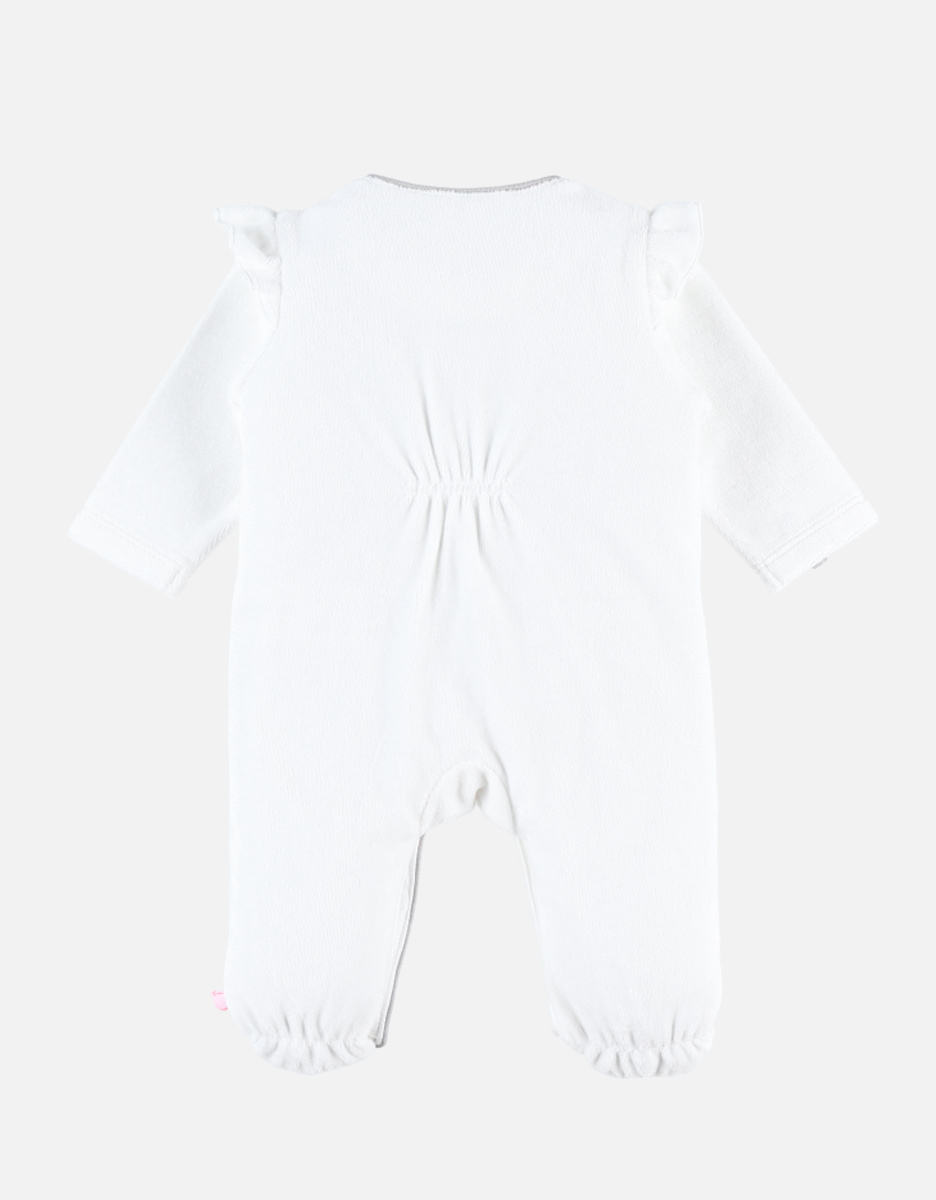 Pyjama 1-pièce Kendi en velours, écru