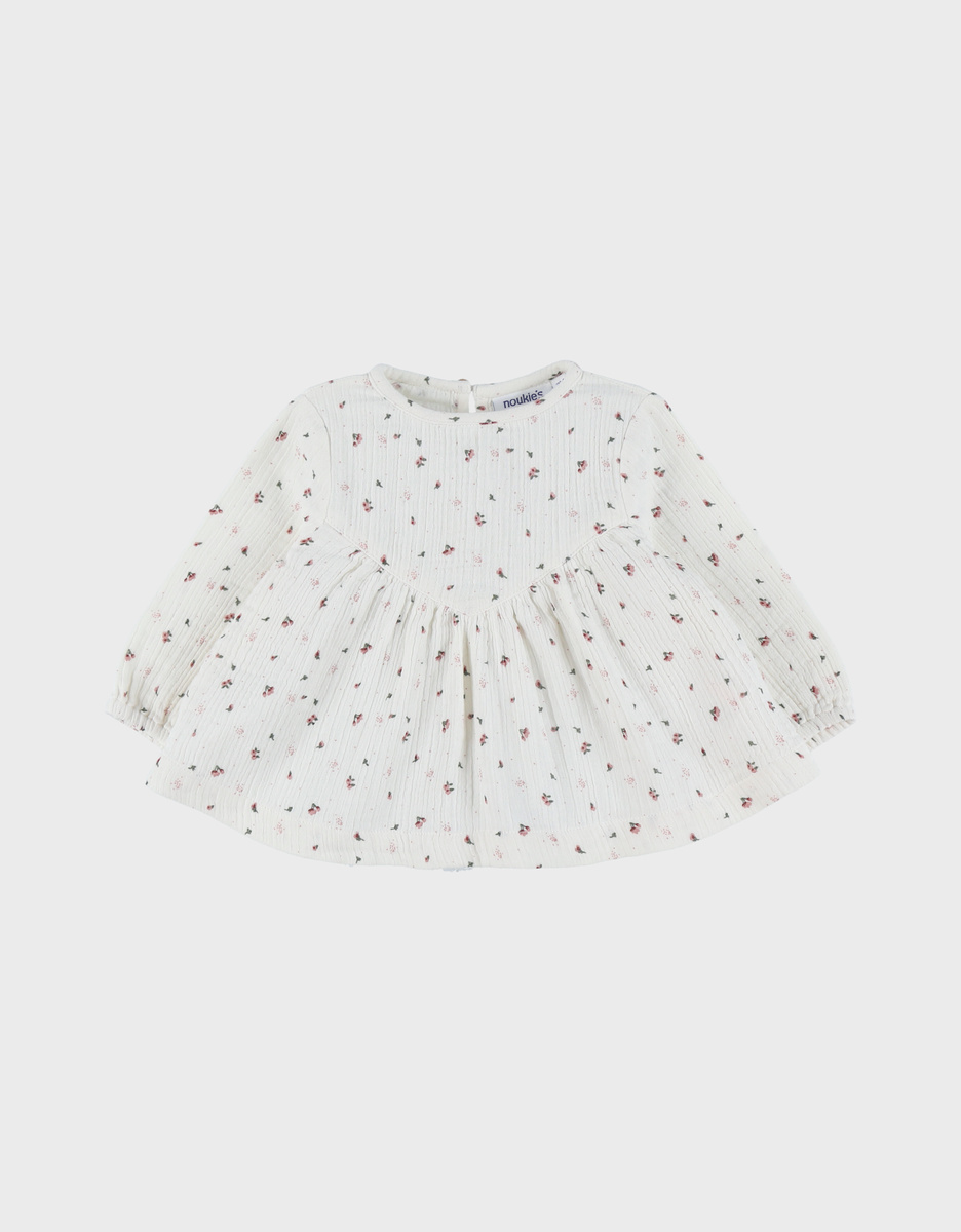 Lichte katoenen blouse met bloemenprint
