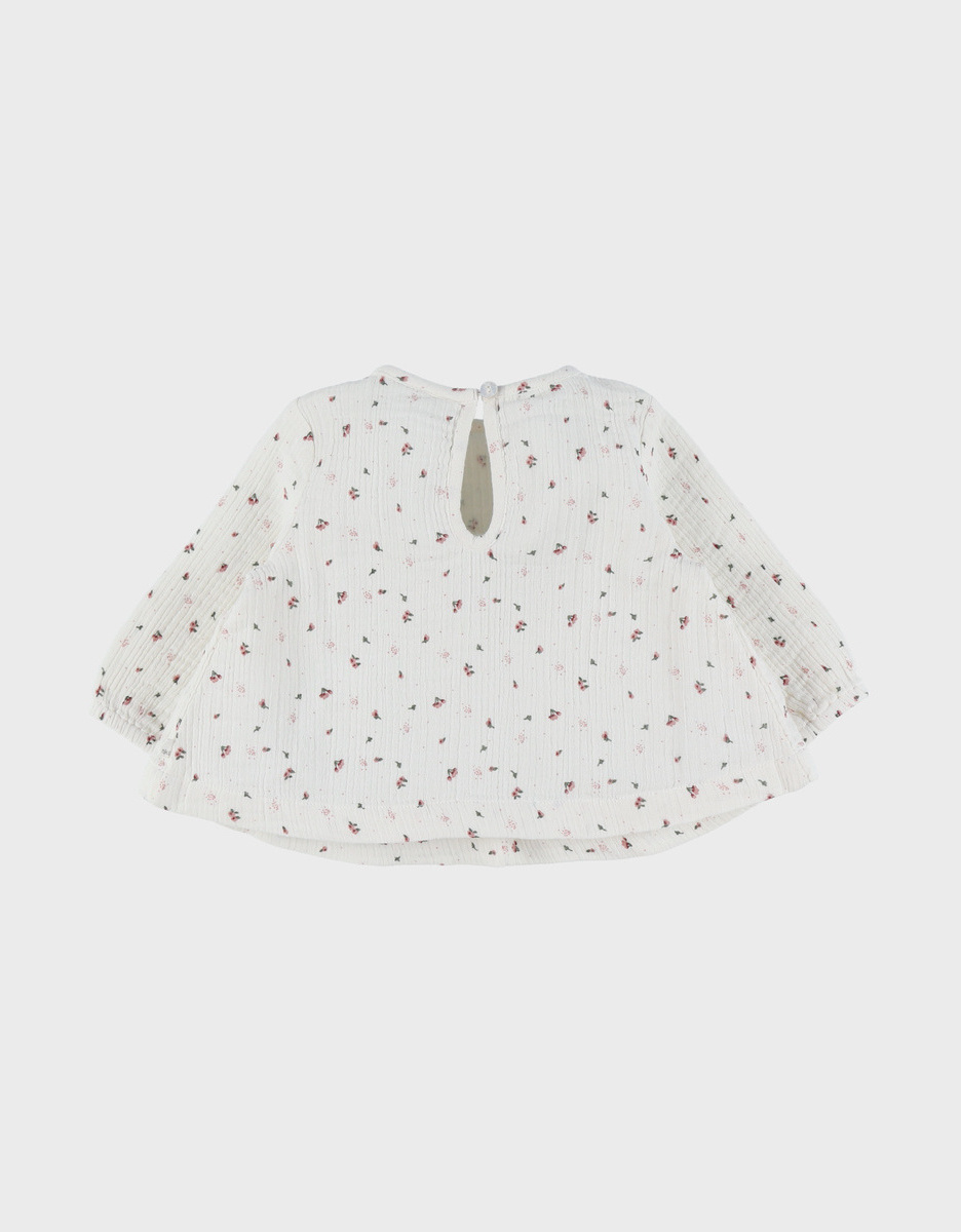 Lichte katoenen blouse met bloemenprint
