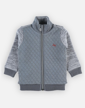 Blouson en tricoloudoux, gris clair