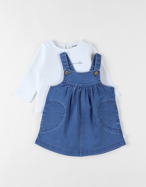 Set salopette + t-shirt, denim