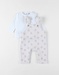 Set dungarees + t-shirt, hearts