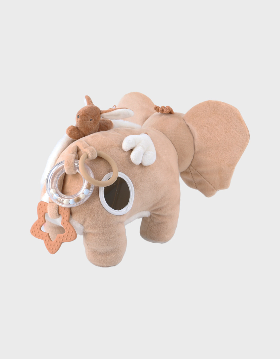Veloudoux en mousseline Bali activiteitenknuffel, karamel