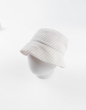 Striped bucket hat, off-white