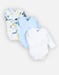 Set with 3 organic cotton bodysuits, off-white/blue