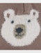 Brown knit hat with bear design
