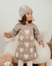 Knit bonnet with heart motif