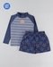 Anti-UV set met zeesterrenprint, donkerblauw/oranje