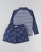 Anti-UV set met zeesterrenprint, donkerblauw/oranje