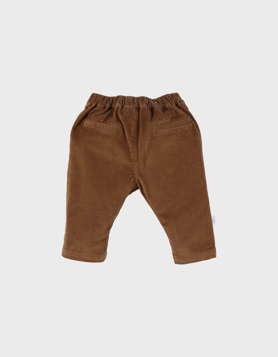Chocoladebruine ribfluwelen broek
