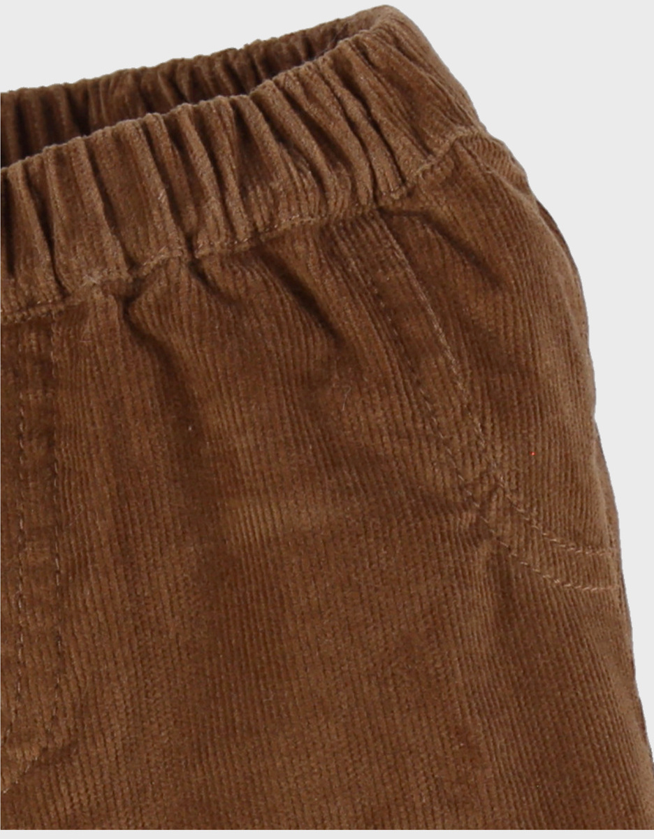 Chocoladebruine ribfluwelen broek
