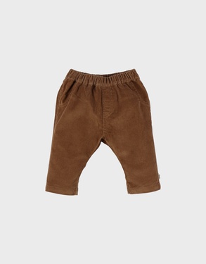 Chocoladebruine ribfluwelen broek
