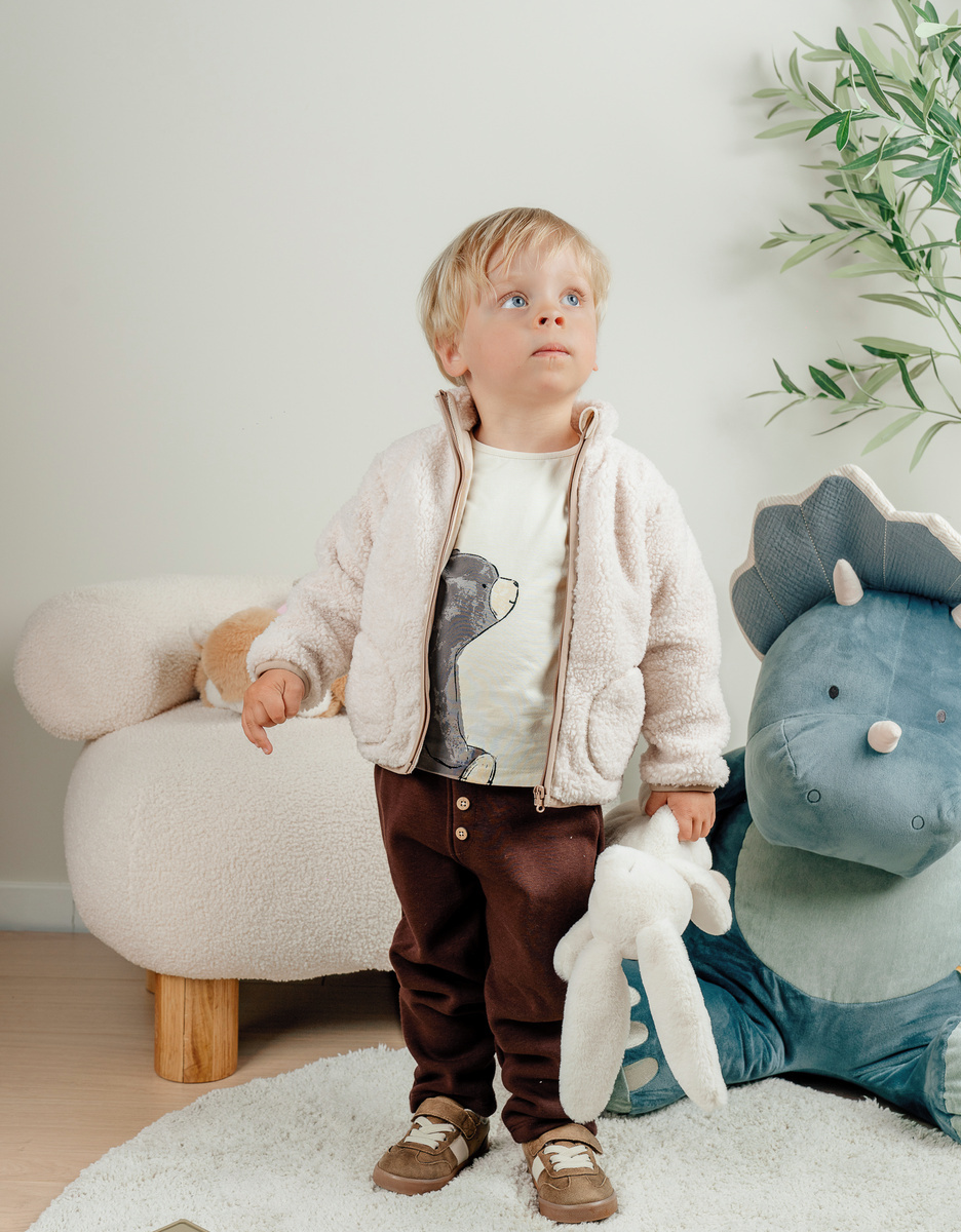 Bruine joggingbroek in Sweatoloudoux®
