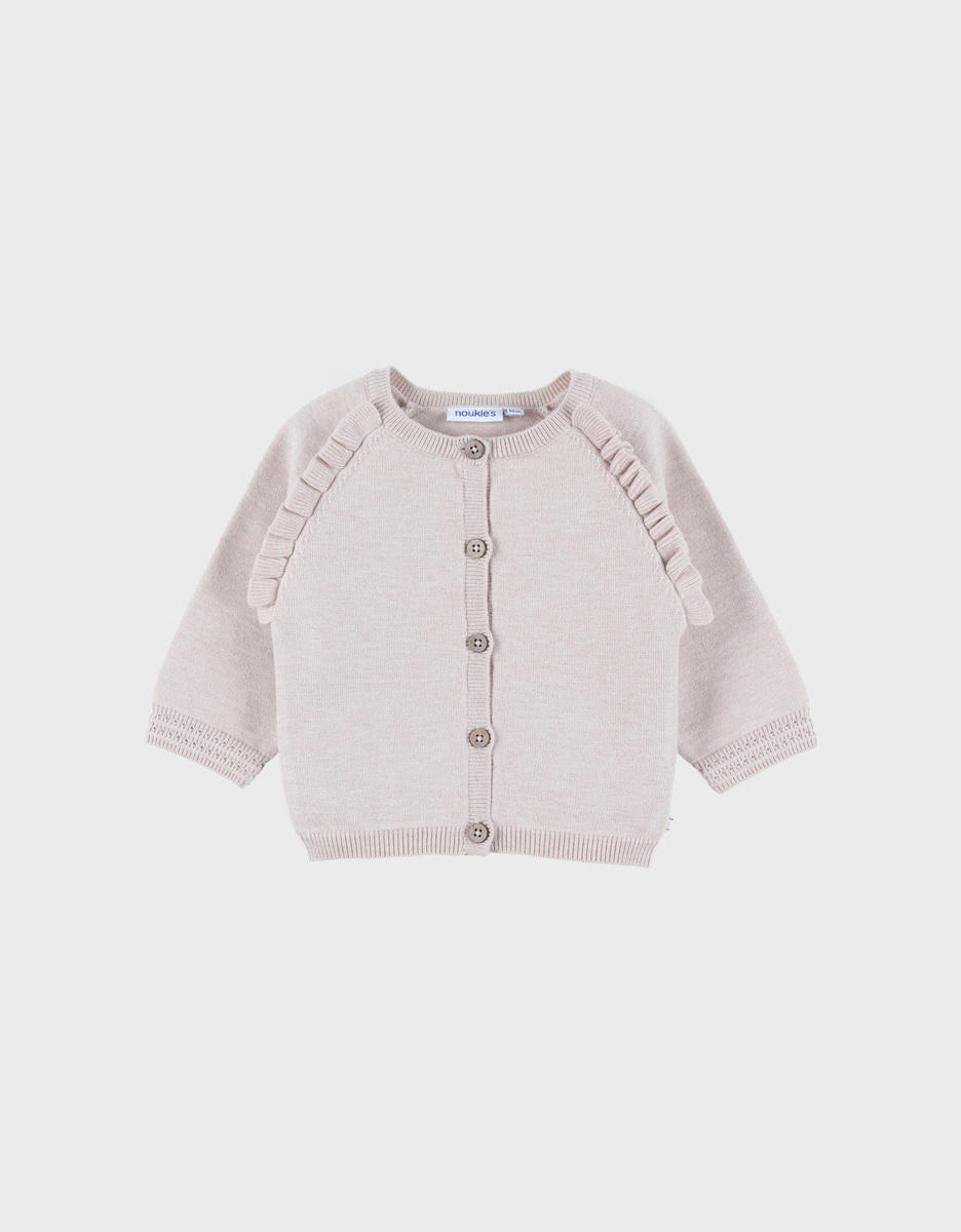 Gebreid vest in beige tint

