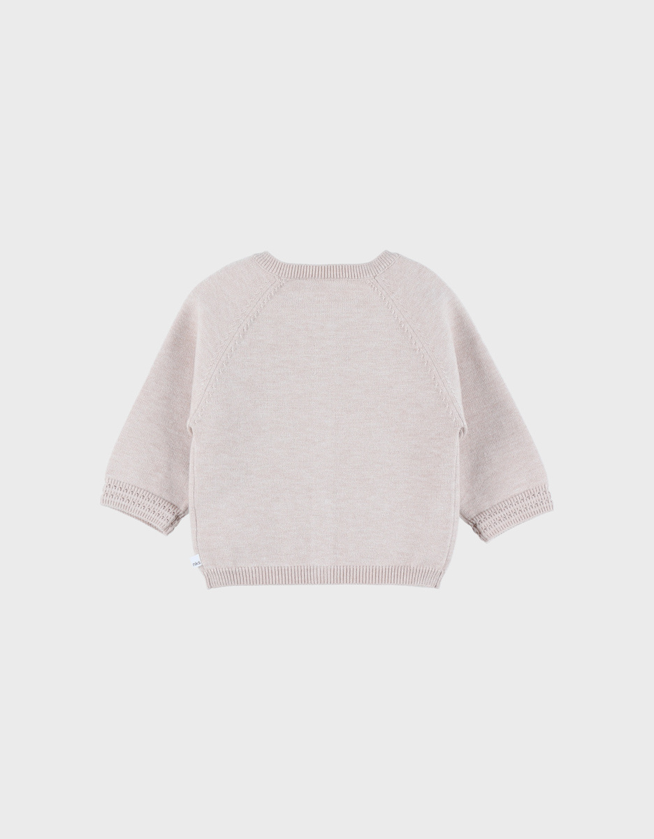 Gebreid vest in beige tint
