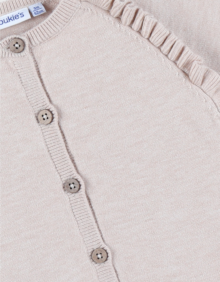Gebreid vest in beige tint
