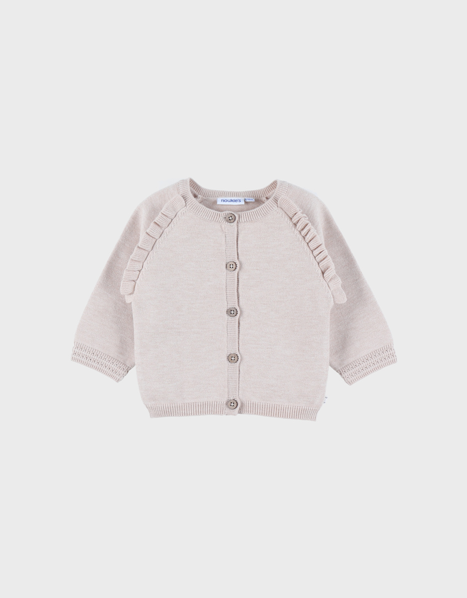 Knit cardigan in beige tone
