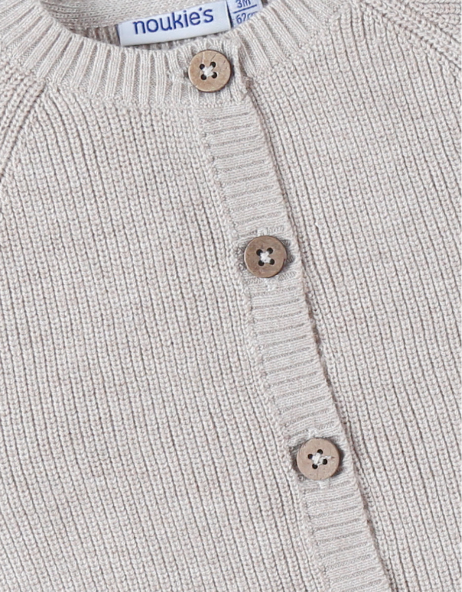 Fine knitted cardigan, heather beige