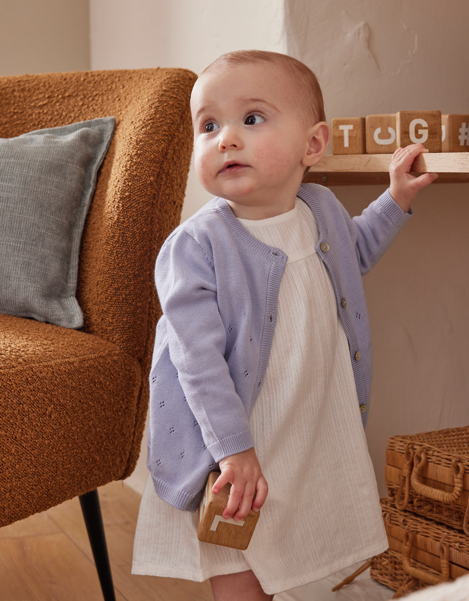 Fine knitted cardigan, lavender