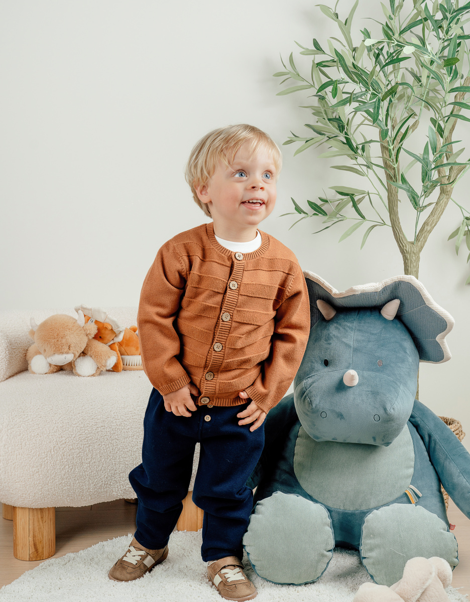 Jersey cardigan brown
