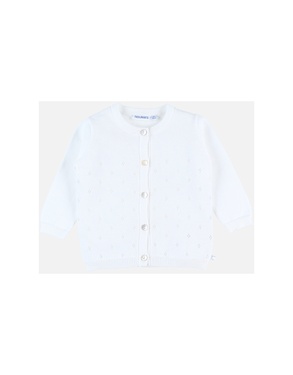 Fine knitted cardigan, off-white