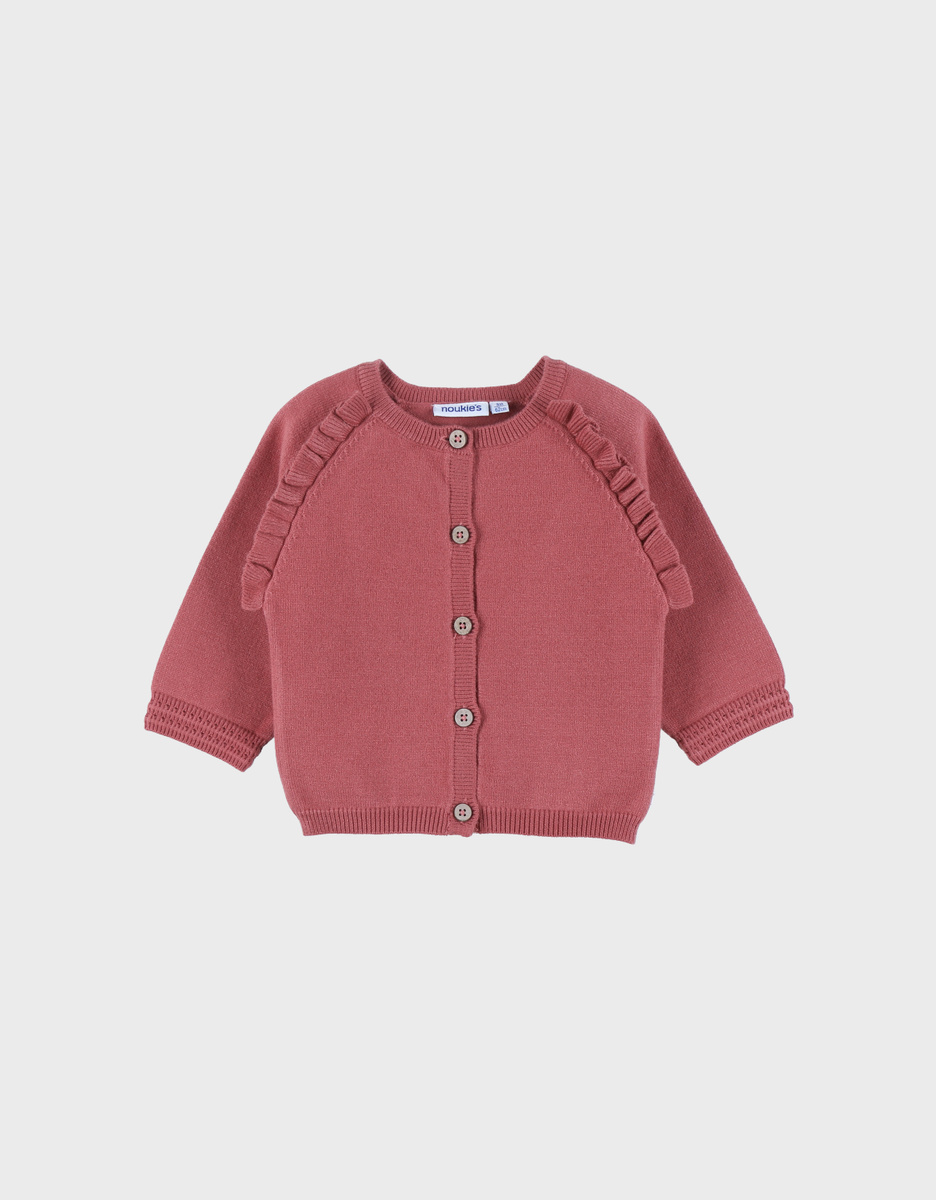Knit cardigan in pink tone
