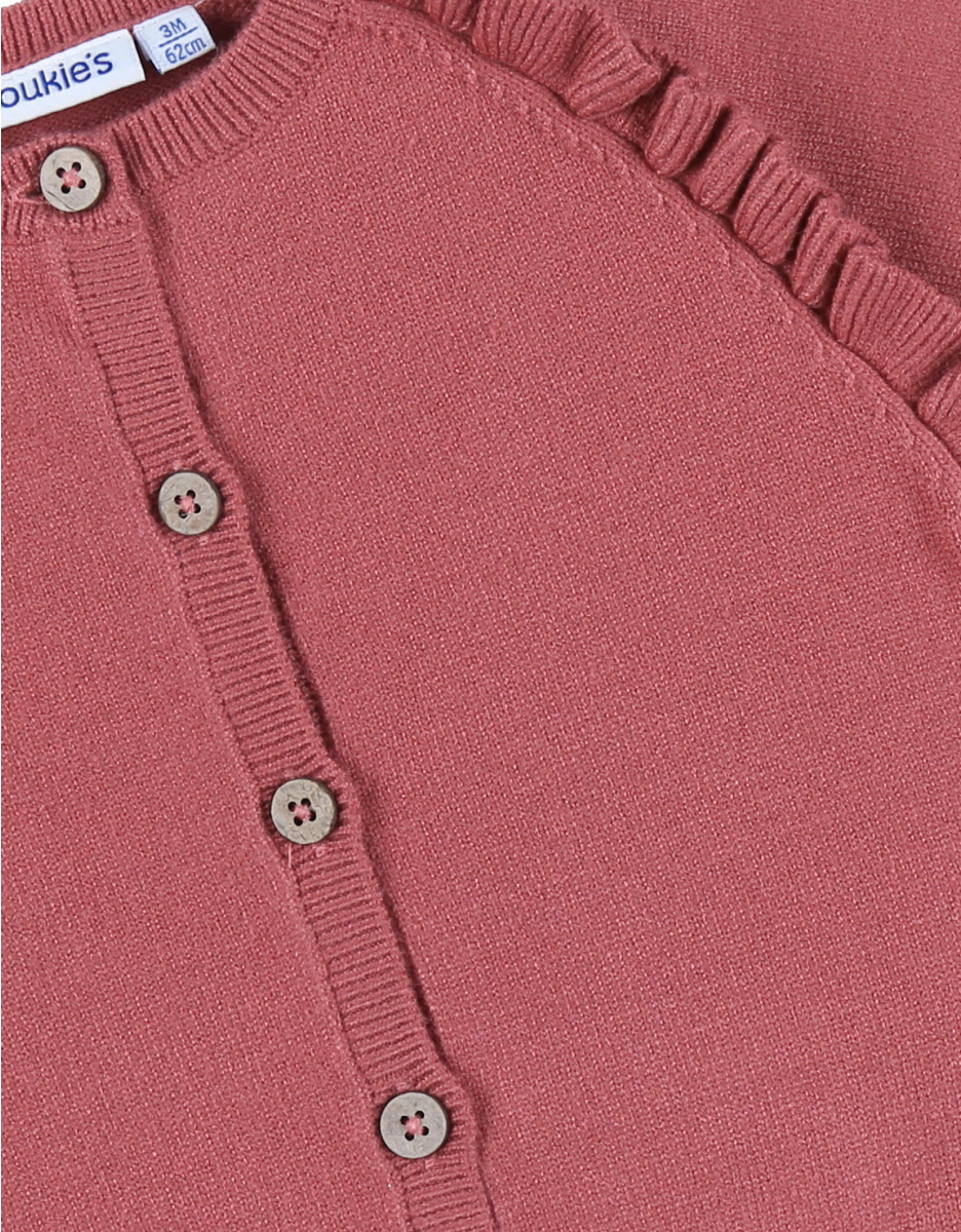 Knit cardigan in pink tone
