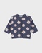 Knit cardigan with blue flowers
