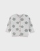 Light beige knit cardigan with floral pattern

