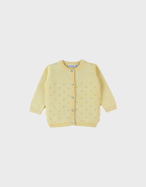 Fine knitted cardigan, pale yellow
