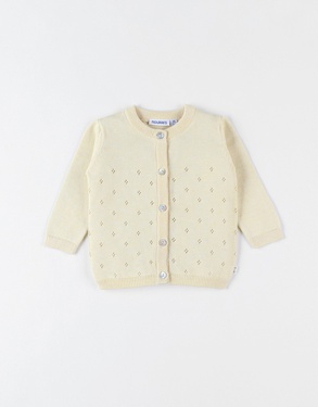 Fine knitted cardigan, pale yellow