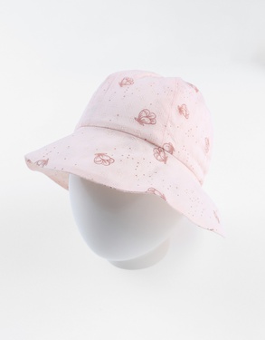 Floral print hat, light pink