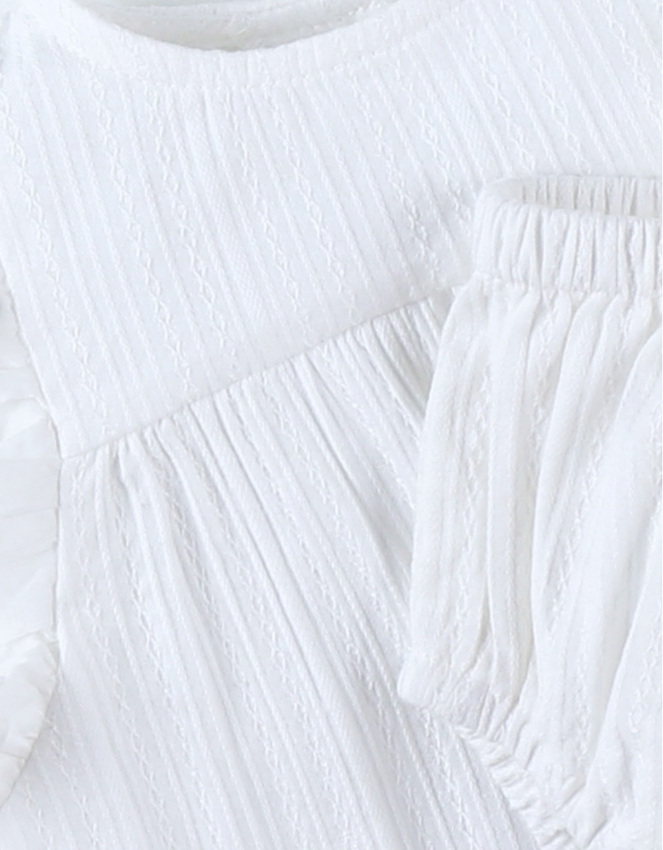 Set ceremonie jurk + luierbroekje, ecru