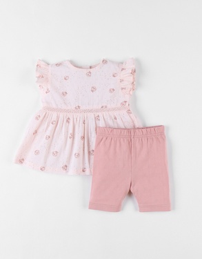 Set ceremonie jurk + legging, lichtroze/blush
