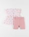 Set ceremonie jurk + legging, lichtroze/blush