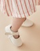 Chaussons en cuir, écru